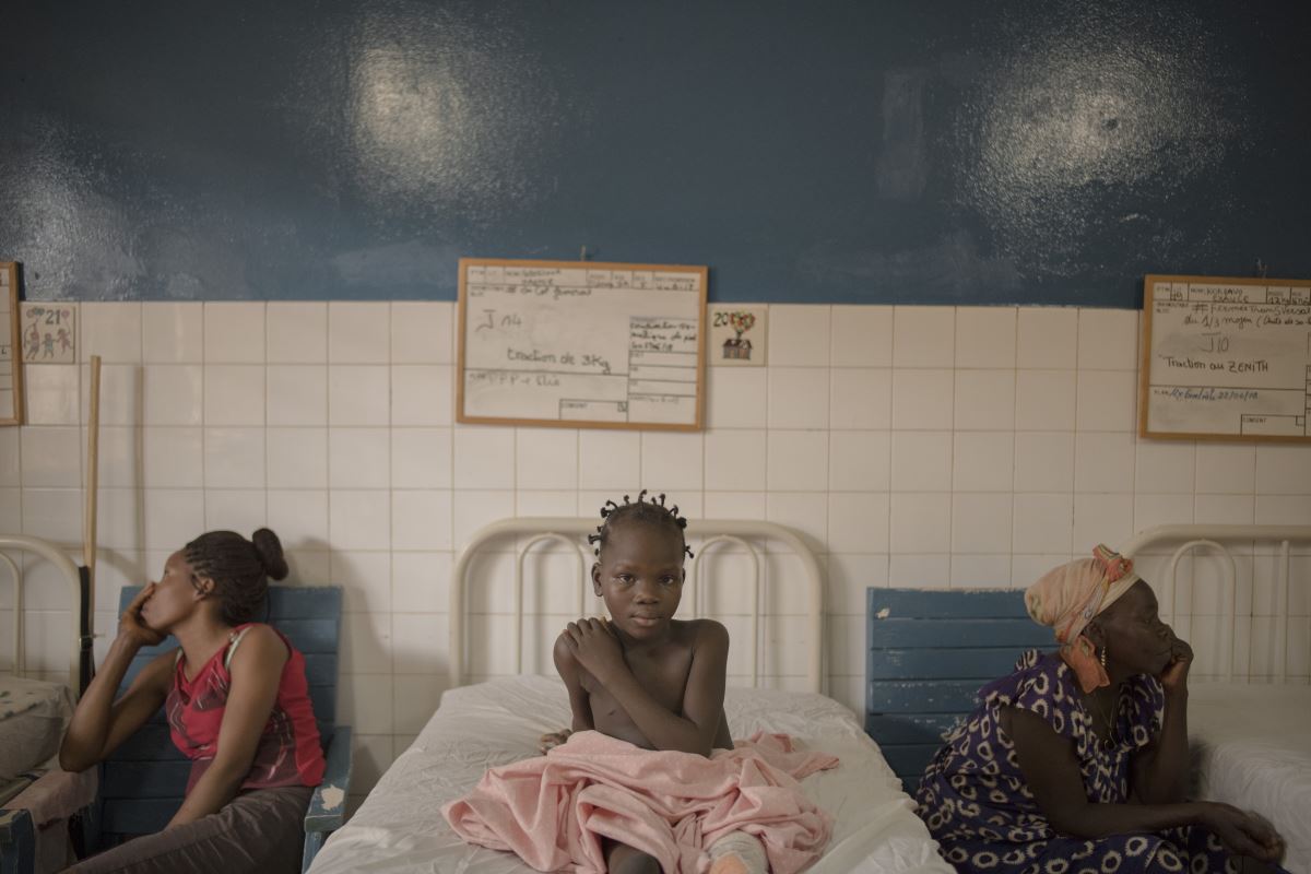 Una paziente del Complexe P&eacute;diatrique di Bangui