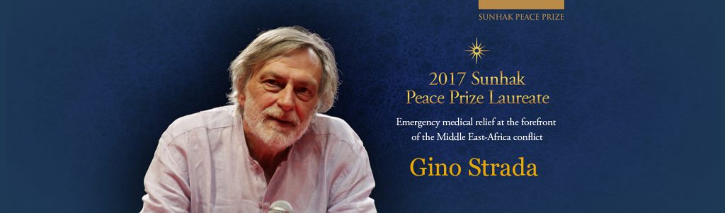 Gino Strada vincitore del premio &ldquo;Sunhak Peace&rdquo; 2017